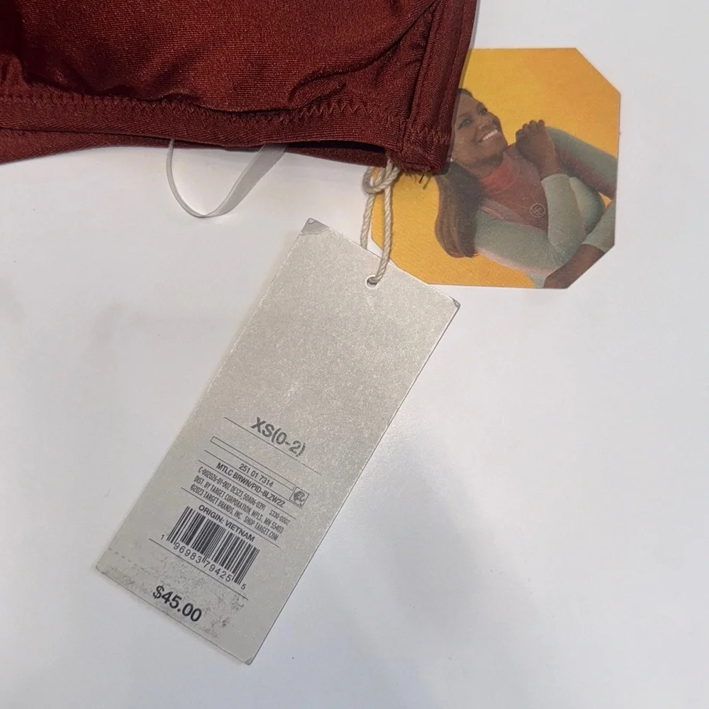 Target Noel Asymetrical Bronze Orange Cut Out One-Piece Swimsuit XS - Picture 6 of 15